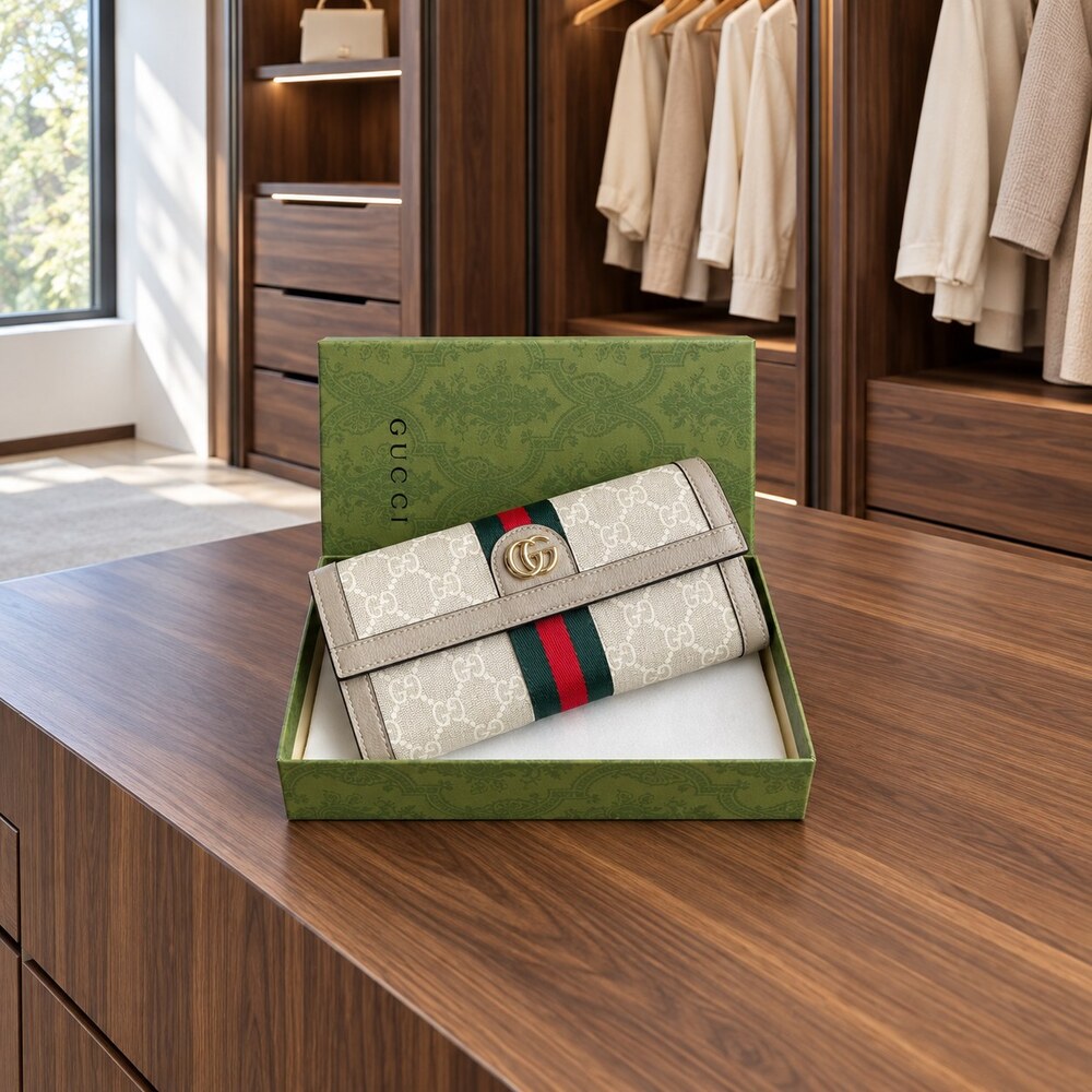Gucci Ophidia GG Supreme Long Flap Wallet - Picture 5 of 6